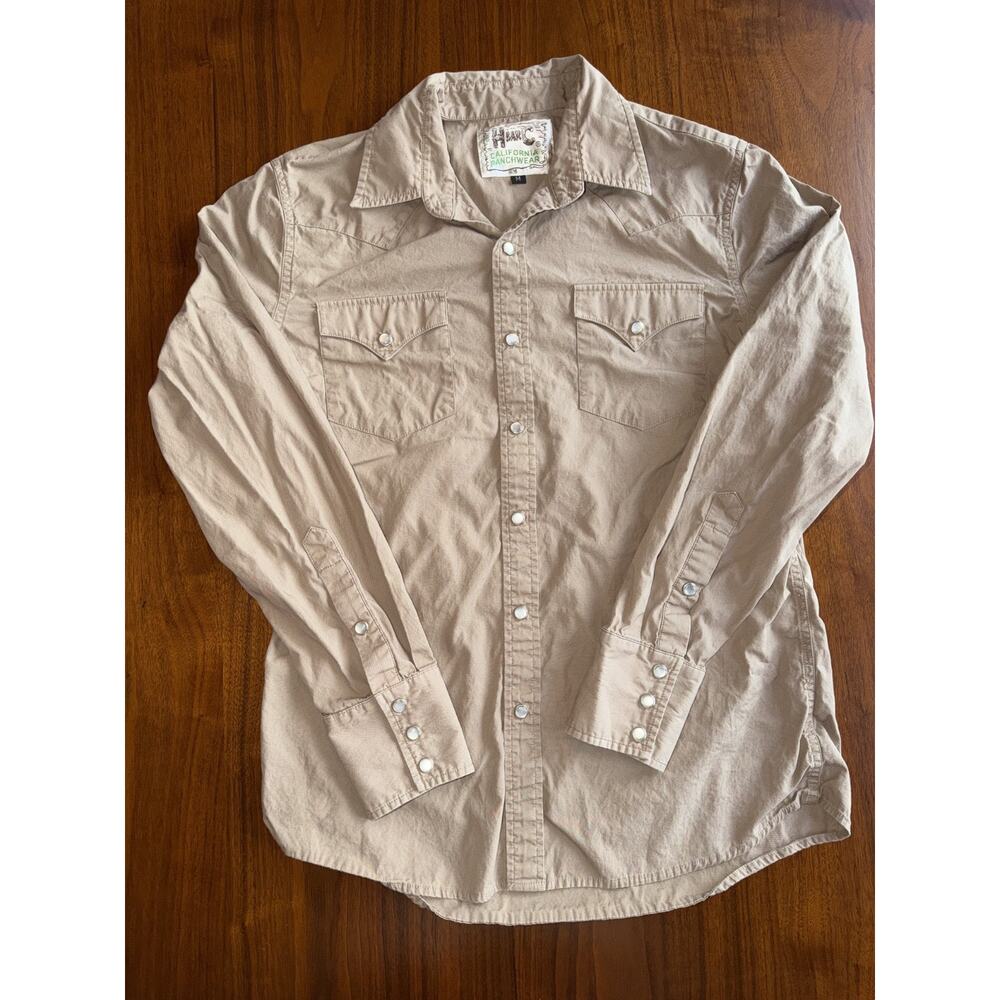 Vintage H Bar C California Ranchwear Brown Western Snap Shirt - Size M